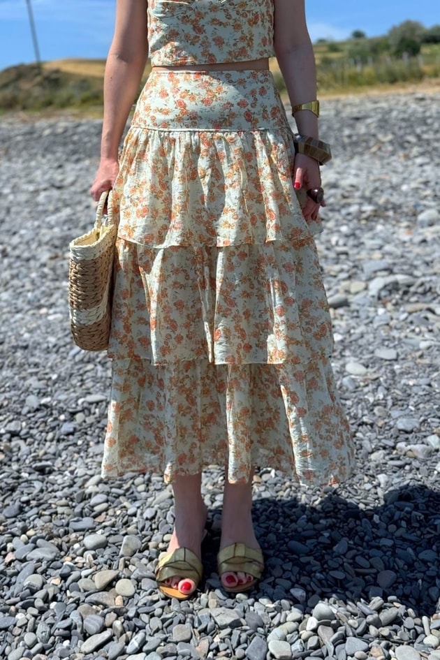 Rosalie Floral Kat Kat Midi Etek Multi Color
