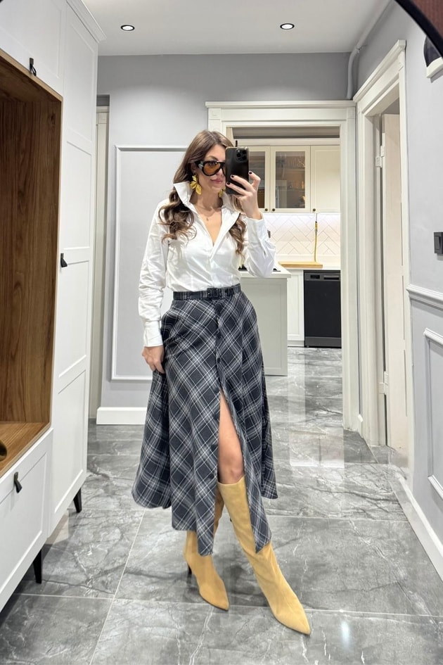Slim Fit Gömlek Ekru