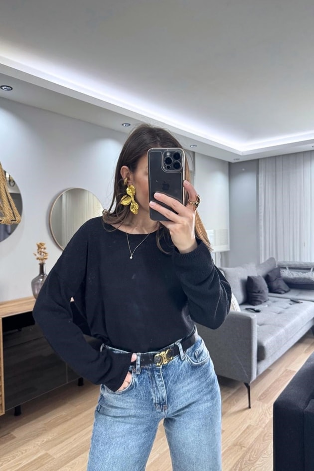 Soft Line Merserize Triko Siyah