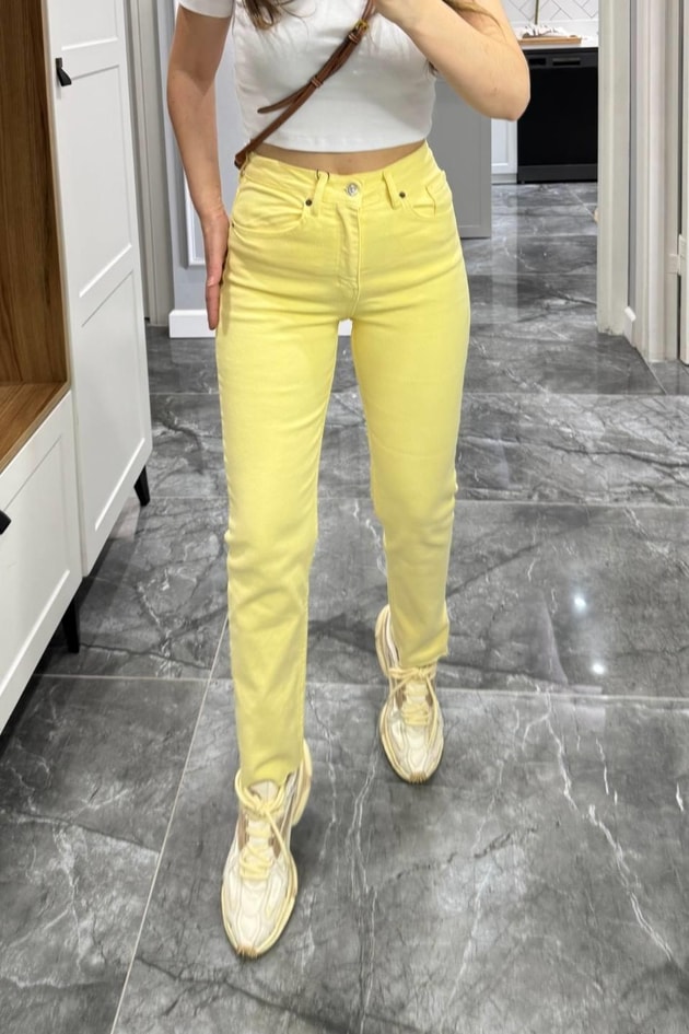 Zr Model Boyfit Jean Sarı