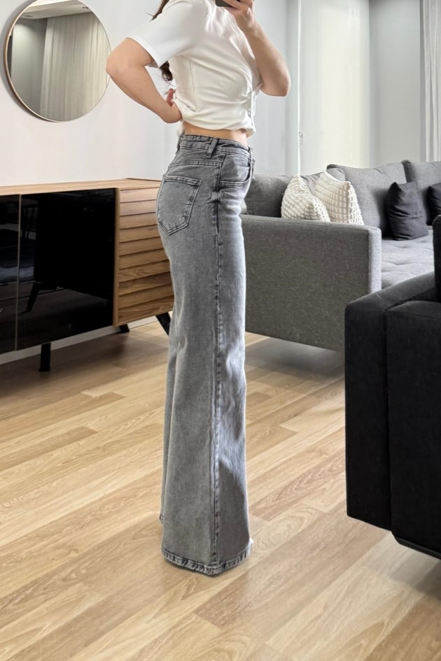 Zr Model Wide Leg Jean Gri
