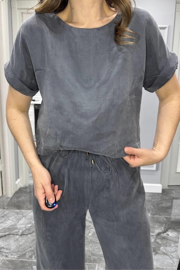 Bluz Pantolon İkili Takım Antrasit