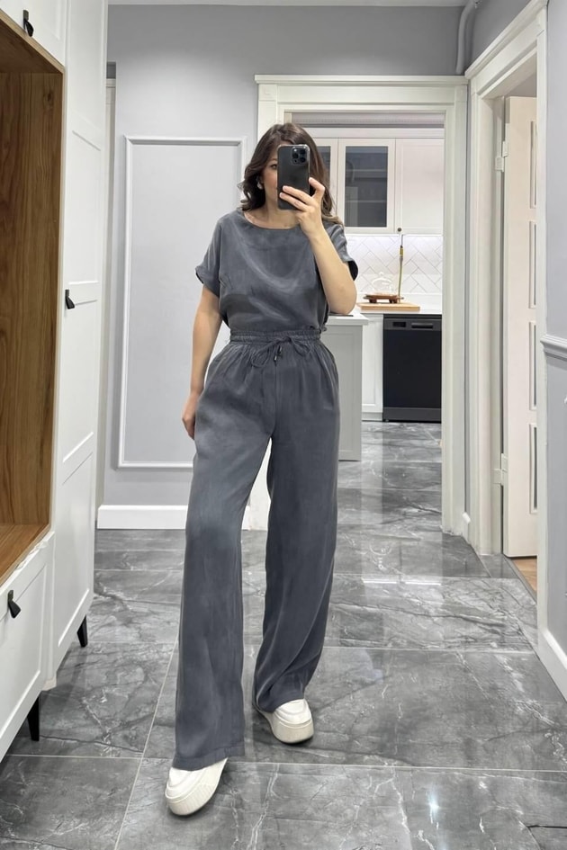Bluz Pantolon İkili Takım Antrasit