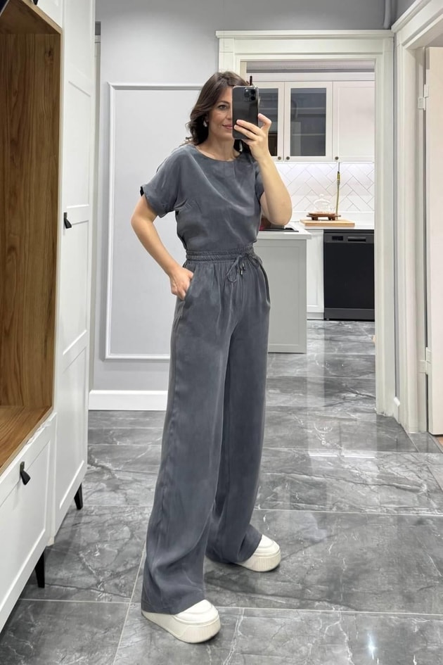 Bluz Pantolon İkili Takım Antrasit