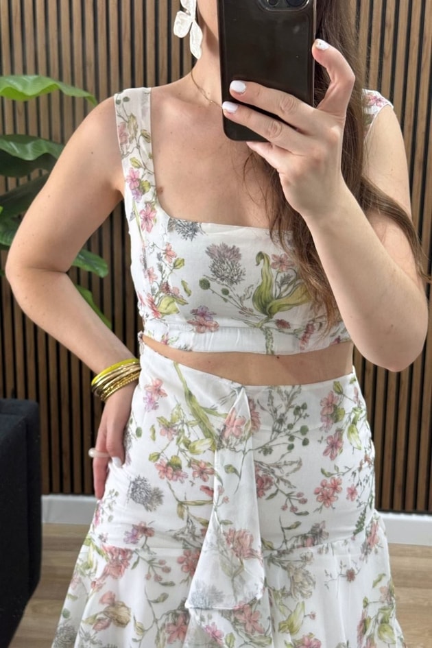 Floral Kat Kat Etek Büstiyer Takım Yeşil