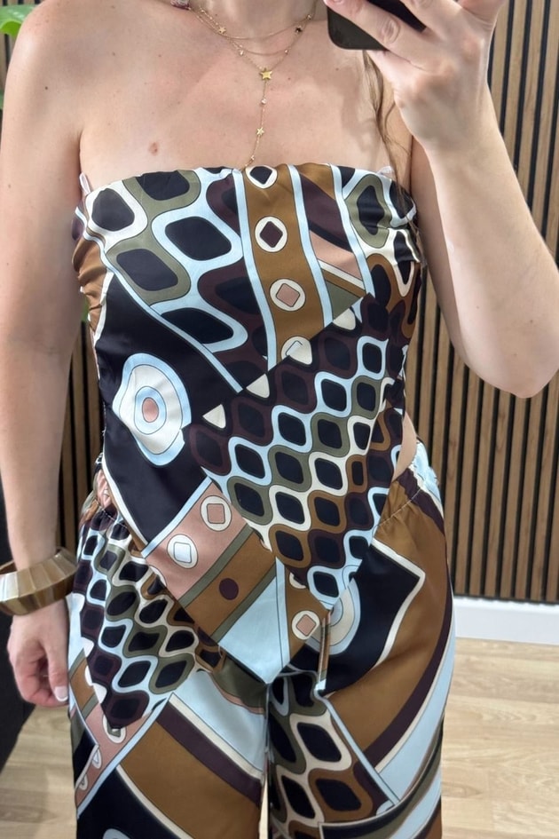 Vivelle Geometrik Desen İkili Takım Multi Color