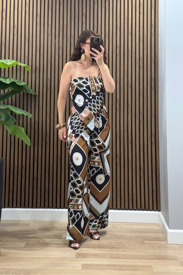 Vivelle Geometrik Desen İkili Takım Multi Color