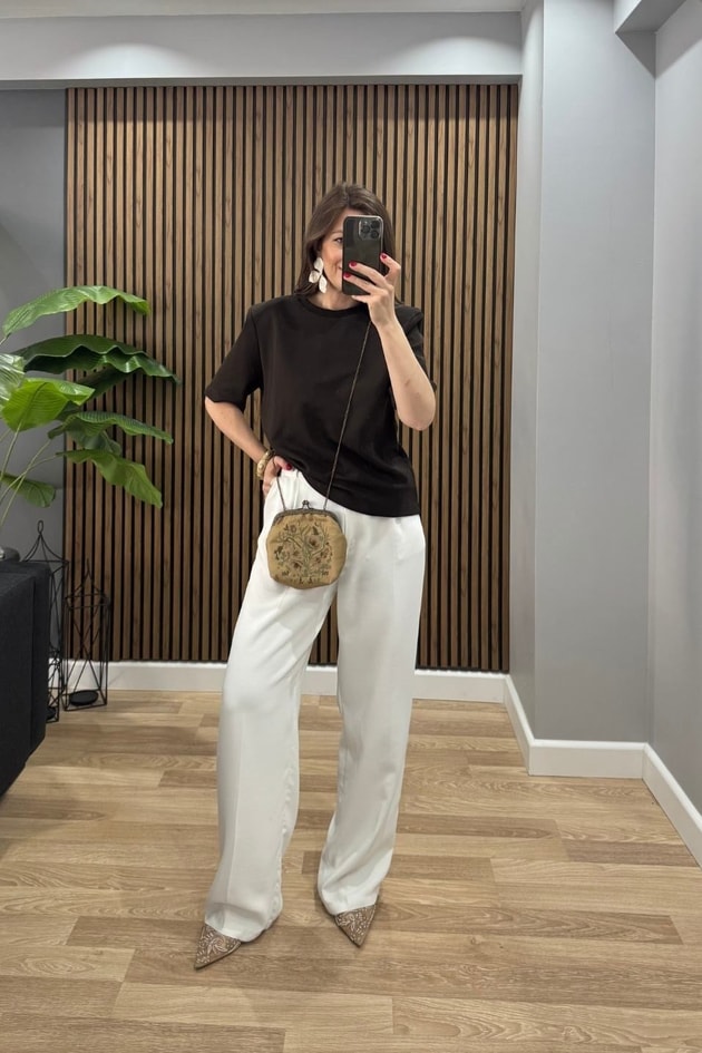 Vatkalı Premium Basic Tişört Acı Kahve