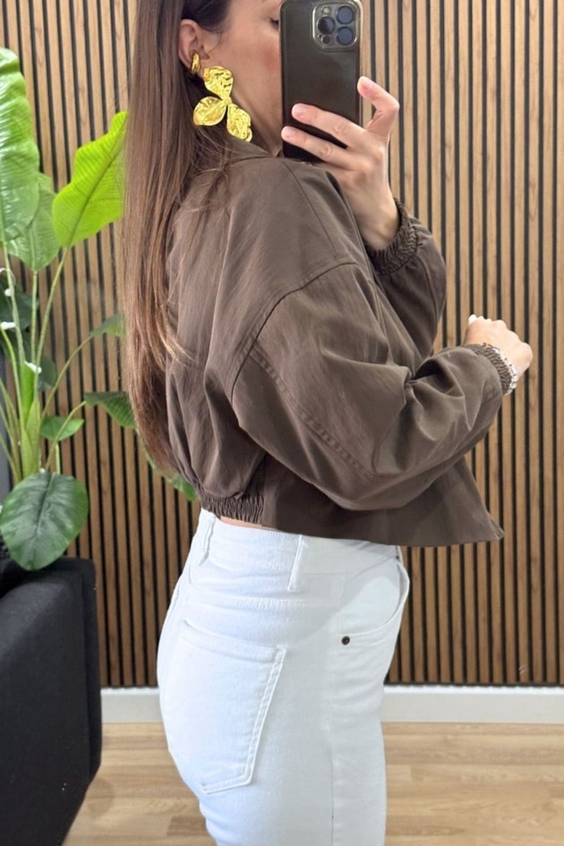 Alessa Şal Yaka Tokalı Ceket Kahverengi