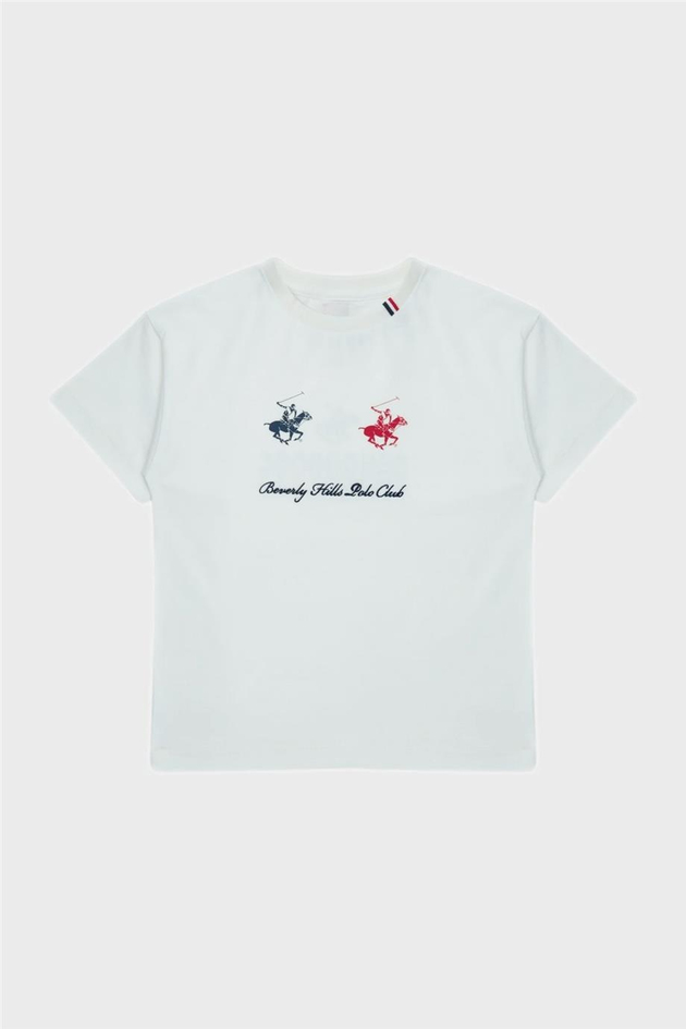 Beverly Hills Polo Club Erkek Çocuk Beyaz T-Shirt
