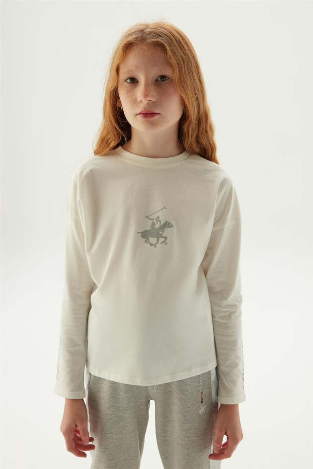 Beverly Hills Polo Club Kız Çocuk Beyaz T-Shirt