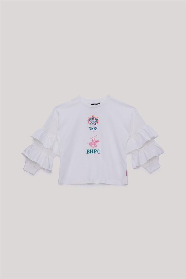 Beverly Hills Polo Club Kız Çocuk Beyaz T-Shirt