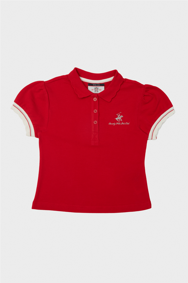 Beverly Hills Polo Club Kız Çocuk Kırmızı Polo Yaka TişörtBeverly Hills Polo Club Kız Çocuk Kırmızı Polo Yaka Tişört