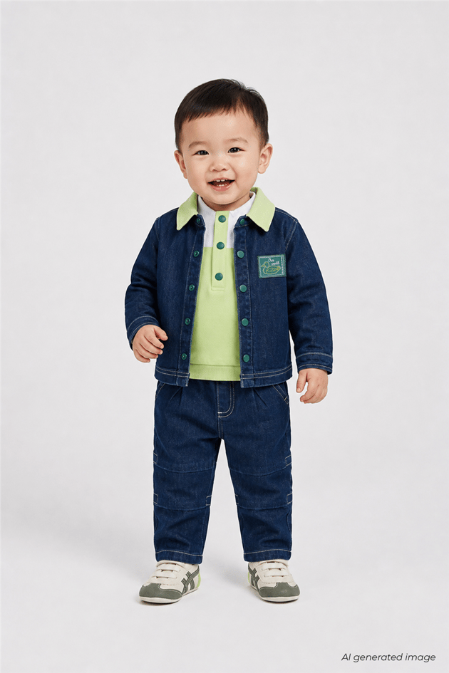 B&G Erkek Bebek Gömlek Yaka Denim GömlekB&G Erkek Bebek Gömlek Yaka Denim Gömlek