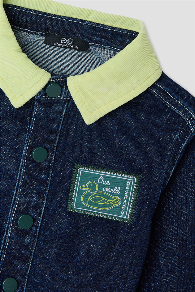 B&G Erkek Bebek Gömlek Yaka Denim GömlekB&G Erkek Bebek Gömlek Yaka Denim Gömlek