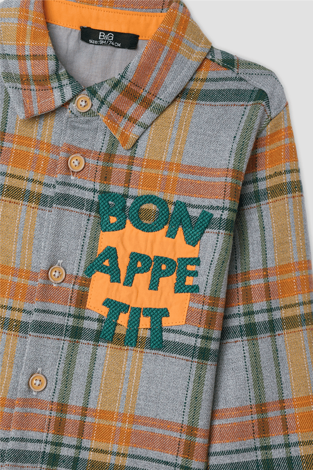 B&G Baby Boys Shirt Collar Plaid ShirtB&G Baby Boys Shirt Collar Plaid Shirt