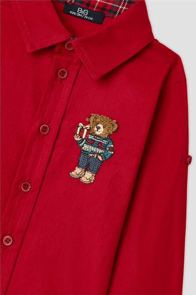 B&G Baby Boys Shirt Collar Red ShirtB&G Baby Boys Shirt Collar Red Shirt