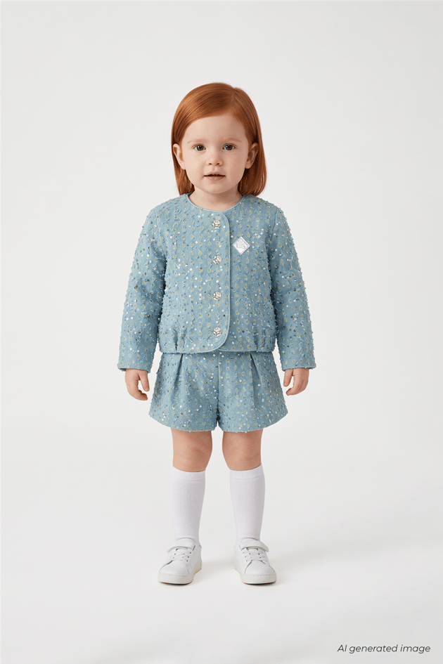 B&G Kız Bebek Denim Desenli CeketB&G Kız Bebek Denim Desenli Ceket