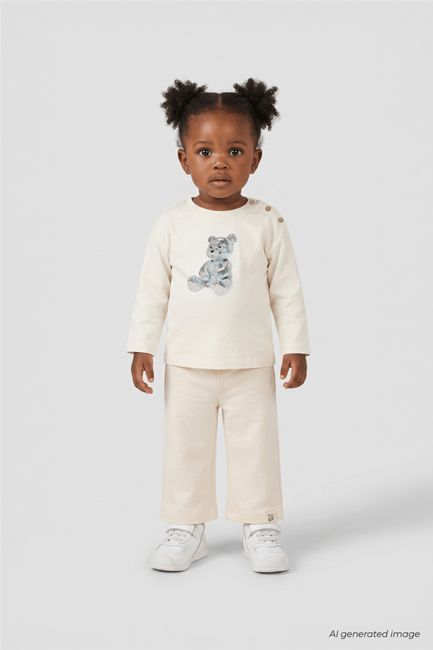 B&G Baby Girls Transfer Printed Crew Neck Eşofman SetB&G Baby Girls Transfer Printed Crew Neck Eşofman Set