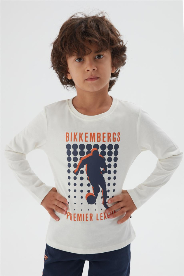 Bikkembergs Erkek Çocuk Kırık Beyaz T-Shirt