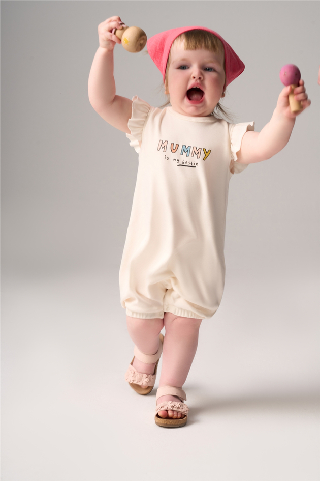 Bondberro Baby Girl Modal Jersey Fabric Printed JumpsuitBondberro Baby Girl Modal Jersey Fabric Printed Jumpsuit