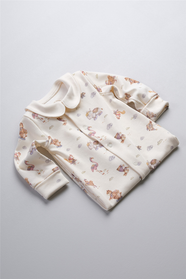 Bondberro Unisex Bebe Yaka Baskı Detaylı Bebek ve Çocuk Tulum %100 PamukluBondberro Unisex Bebe Yaka Baskı Detaylı Bebek ve Çocuk Tulum %100 Pamuklu
