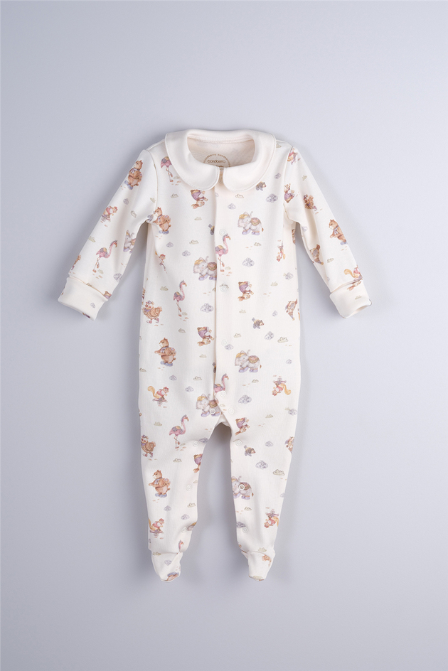 Bondberro Unisex Bebe Yaka Baskı Detaylı Bebek ve Çocuk Tulum %100 PamukluBondberro Unisex Bebe Yaka Baskı Detaylı Bebek ve Çocuk Tulum %100 Pamuklu