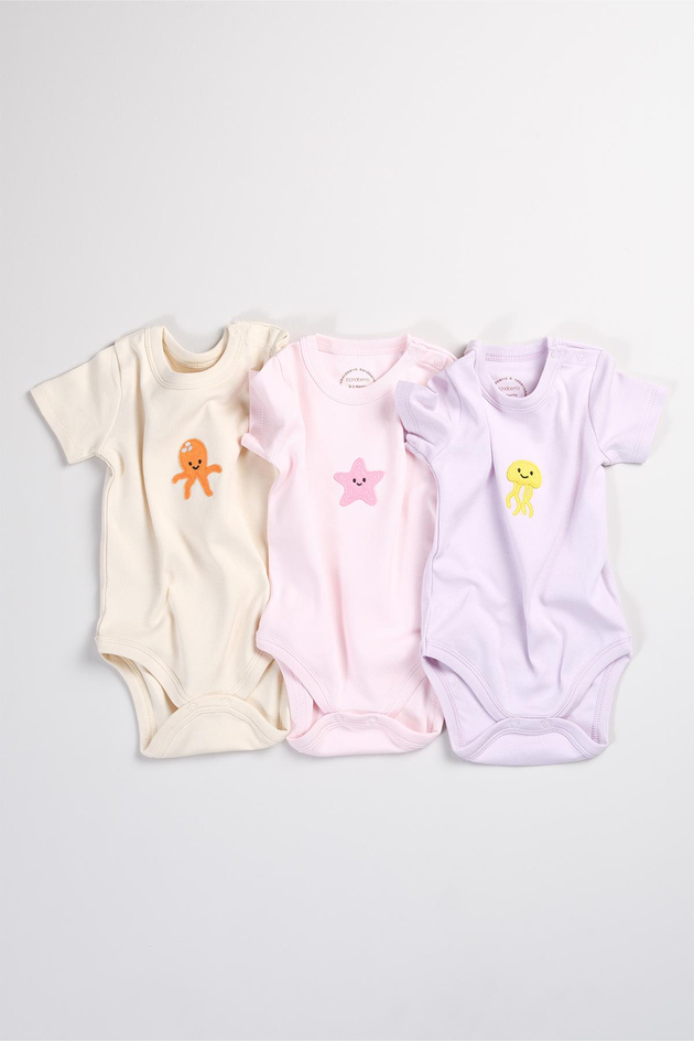 Bonderro 3'lü Set %100 Pamuk Aplike Nakışlı Bebek ve Çocuk Zıbın & BodyBonderro 3'lü Set %100 Pamuk Aplike Nakışlı Bebek ve Çocuk Zıbın & Body