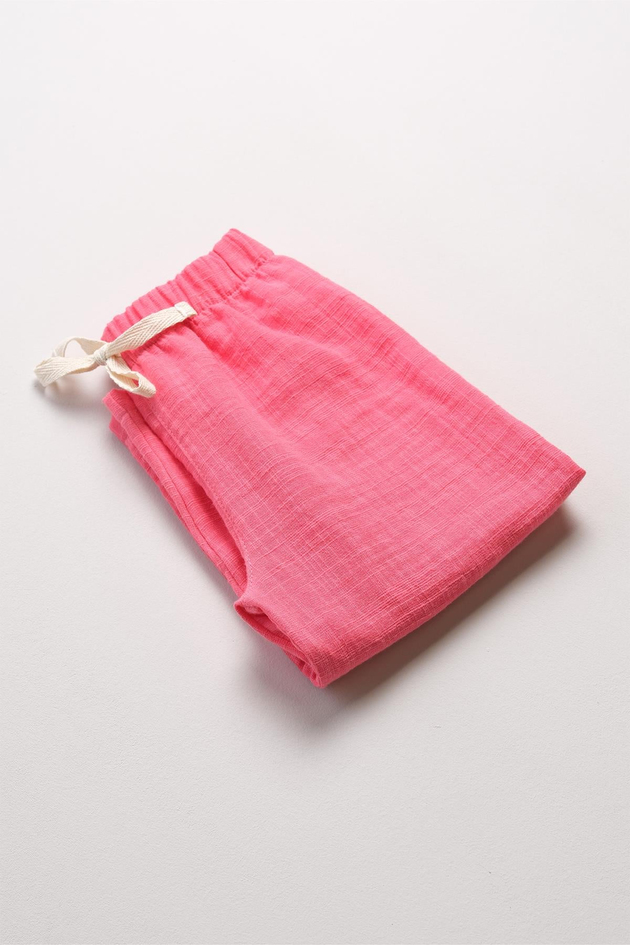 Bonderro Flamlı Müslin Bol Kesim Unisex Çocuk Pantolonu %100 PamukBonderro Flamlı Müslin Bol Kesim Unisex Çocuk Pantolonu %100 Pamuk