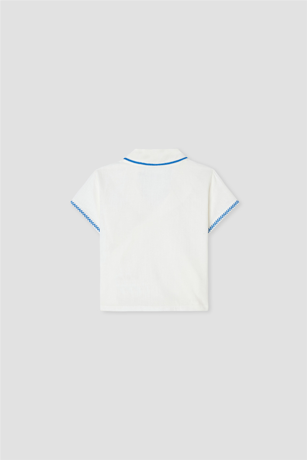 GB Baby Baby Boy Ecru ShirtGB Baby Baby Boy Ecru Shirt