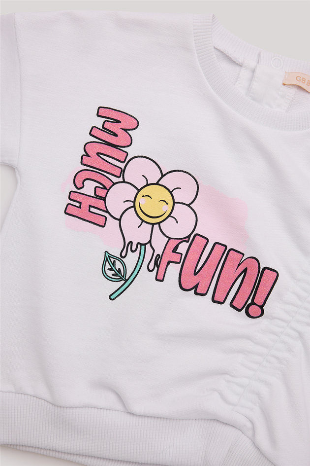 GB Baby Baby Girl White SweatshirtGB Baby Baby Girl White Sweatshirt