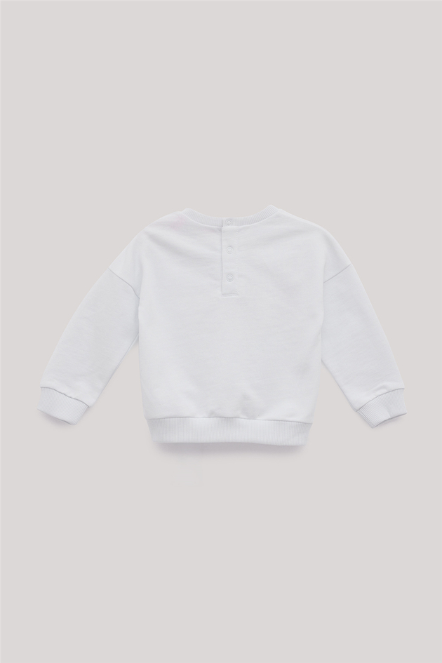 GB Baby Baby Girl White SweatshirtGB Baby Baby Girl White Sweatshirt