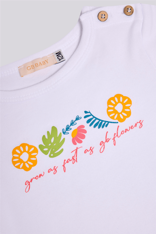 GB Baby Kız Bebek Beyaz T-ShirtGB Baby Kız Bebek Beyaz T-Shirt
