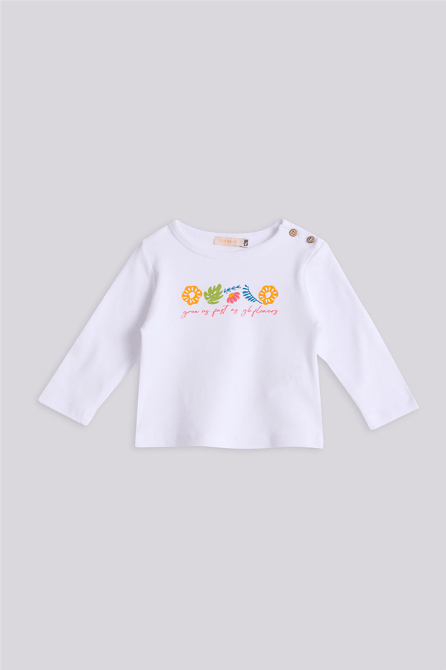 GB Baby Kız Bebek Beyaz T-ShirtGB Baby Kız Bebek Beyaz T-Shirt