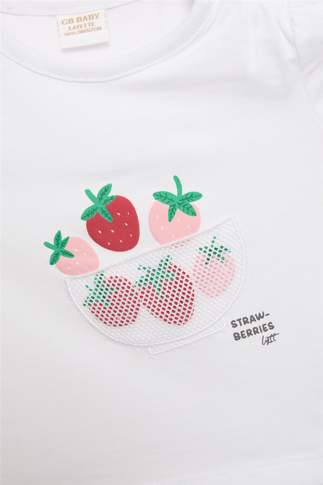 GB Baby Baby Girl White TshirtGB Baby Baby Girl White Tshirt