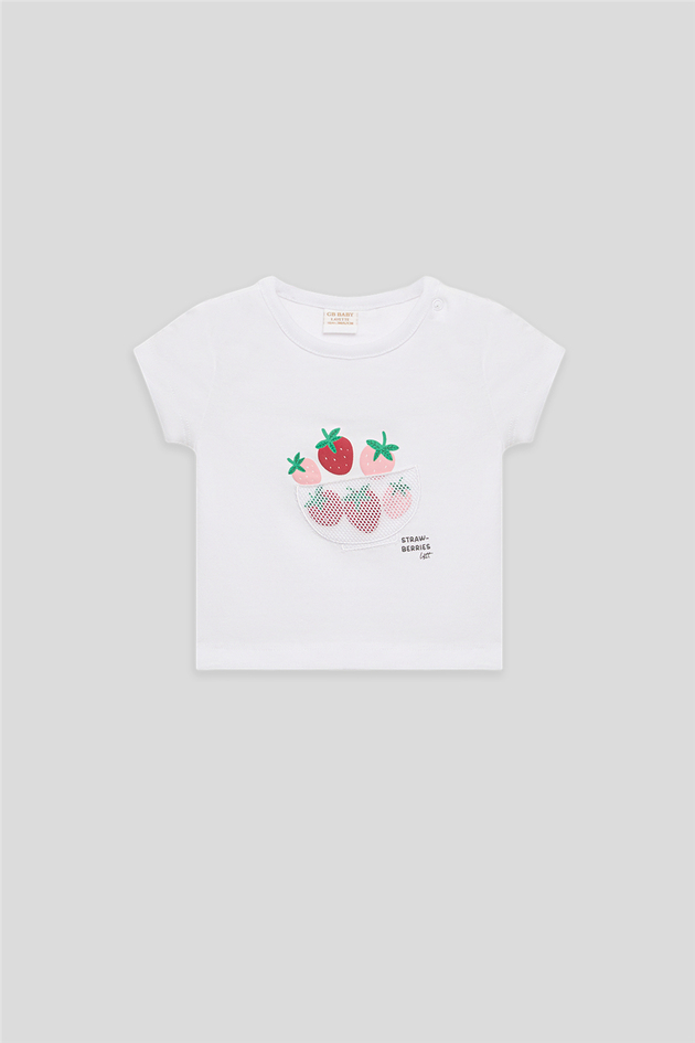 GB Baby Baby Girl White TshirtGB Baby Baby Girl White Tshirt