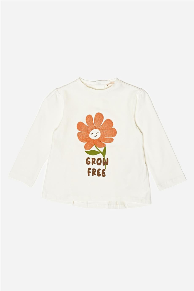 GB Baby Kız Bebek Ekru T-Shirt