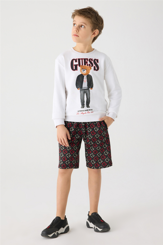 Guess Erkek Çocuk Beyaz SweatshirtGuess Erkek Çocuk Beyaz Sweatshirt