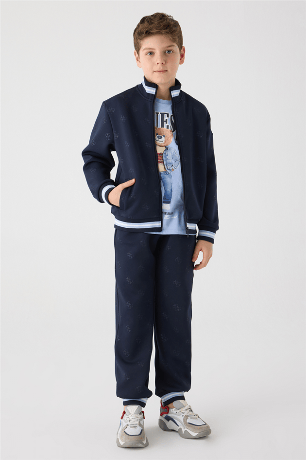 Guess Boy Navy Blue Tracksuit TopGuess Boy Navy Blue Tracksuit Top