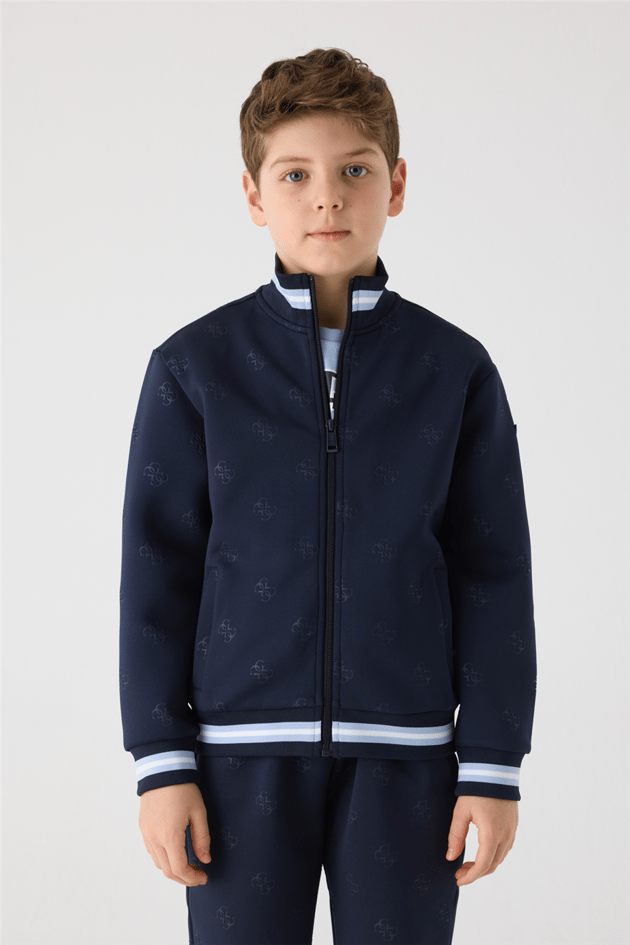 Guess Boy Navy Blue Tracksuit TopGuess Boy Navy Blue Tracksuit Top