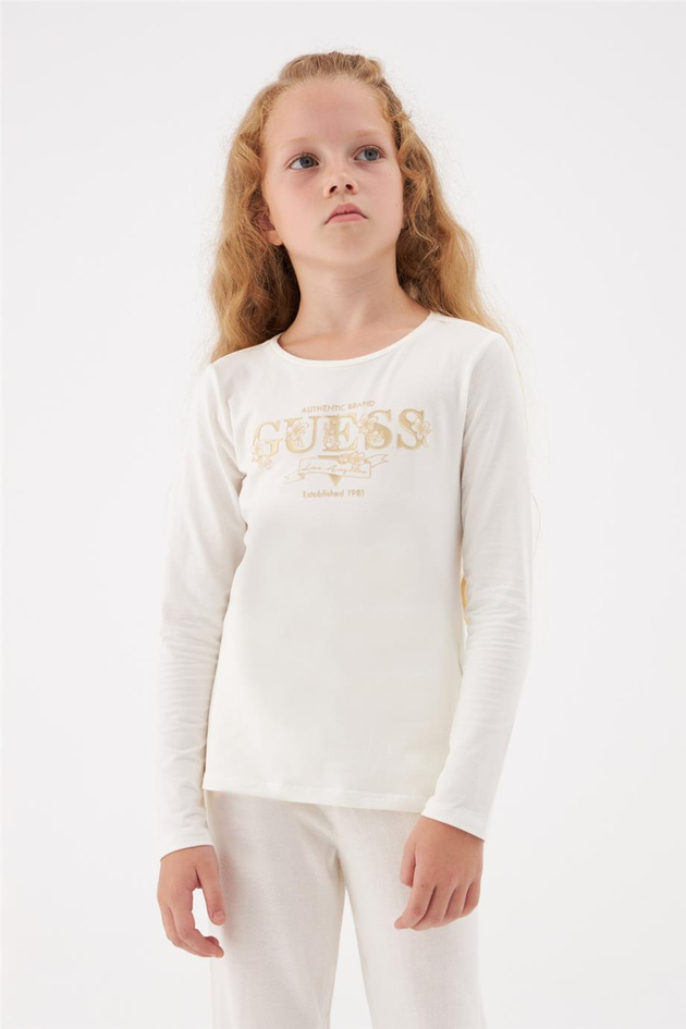 Guess Kız Çocuk Beyaz Tshirt