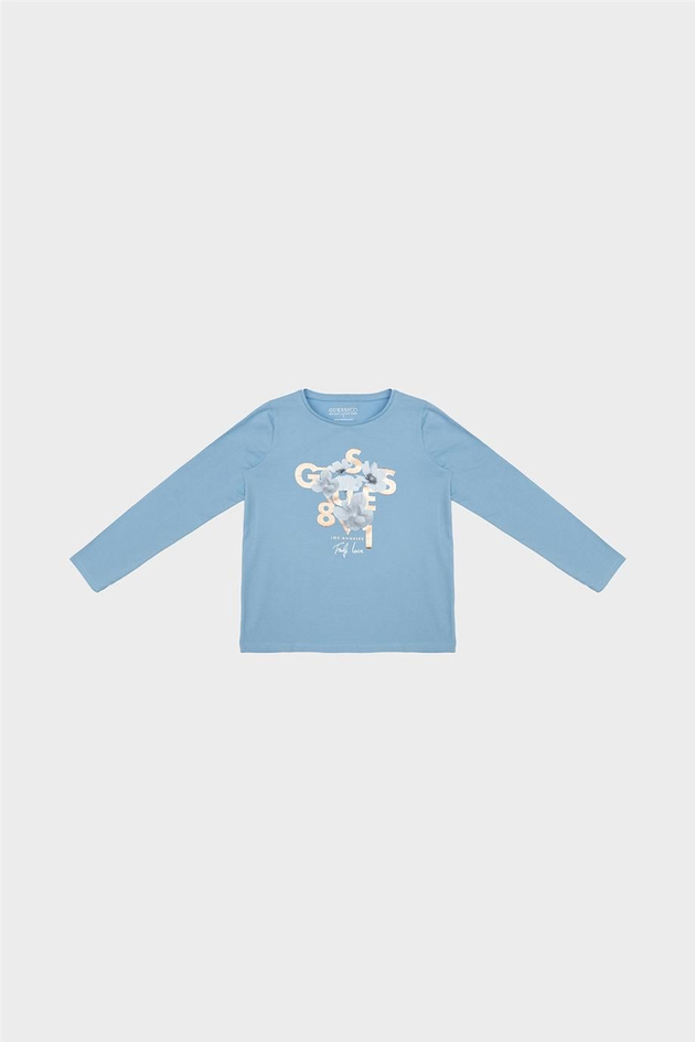 Guess Kız Çocuk Mavi Tshirt