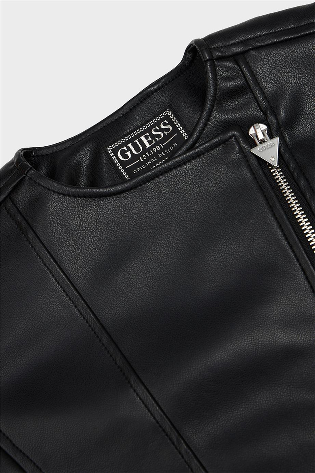 Guess Kız Çocuk Siyah Deri Ceket