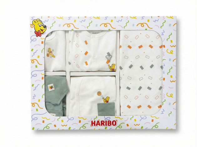 Haribo Erkek Bebek Goldbear Desenli Hastane Çıkışı SetiHaribo Erkek Bebek Goldbear Desenli Hastane Çıkışı Seti