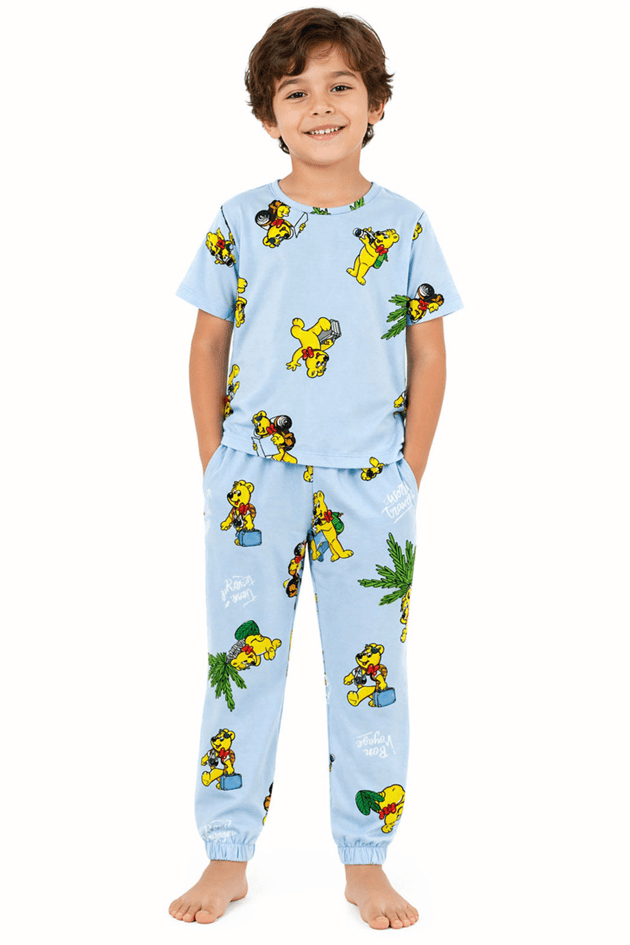 Haribo Erkek Çocuk Mavi Pijama TakımHaribo Erkek Çocuk Mavi Pijama Takım