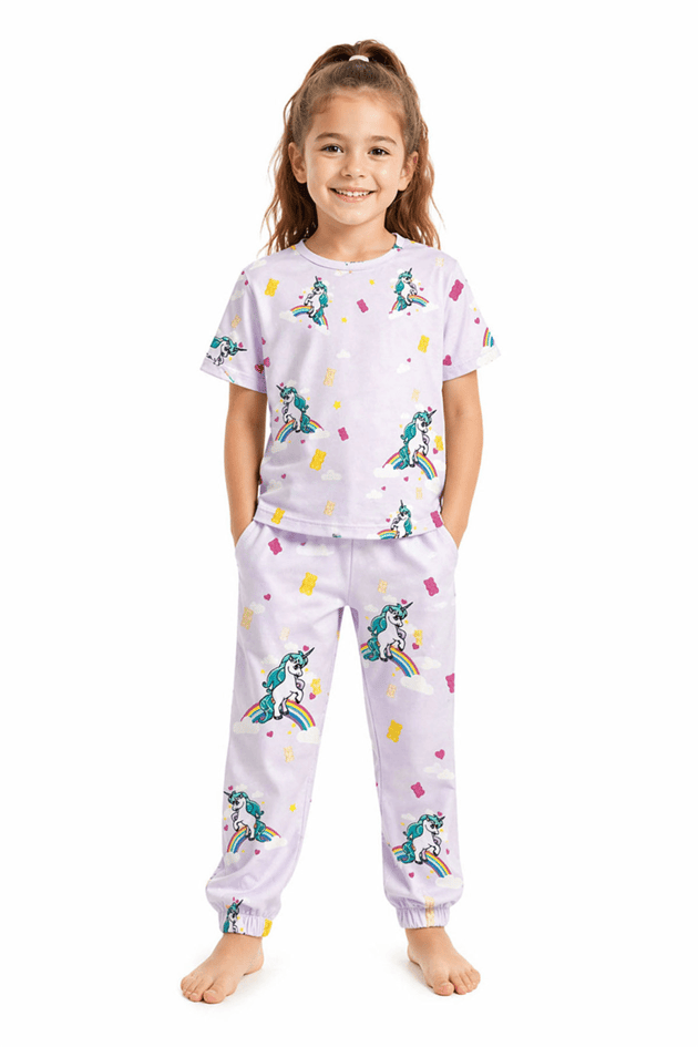 Haribo Kız Çocuk Lila Pijama TakımHaribo Kız Çocuk Lila Pijama Takım