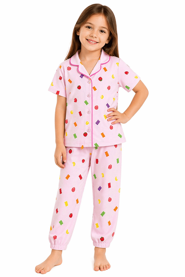 Haribo Kız Çocuk Pembe Pijama TakımHaribo Kız Çocuk Pembe Pijama Takım