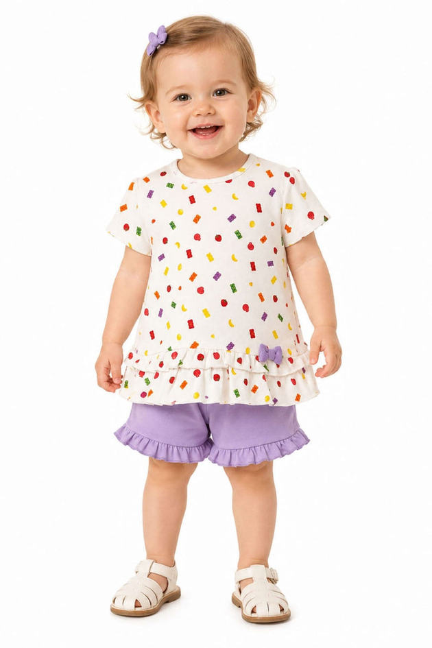 Haribo Kız Çocuk Tshirt Şort TakımHaribo Kız Çocuk Tshirt Şort Takım