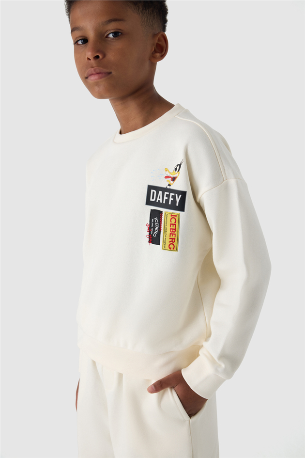 Iceberg Erkek Çocuk Kırık Beyaz SweatshirtIceberg Erkek Çocuk Kırık Beyaz Sweatshirt