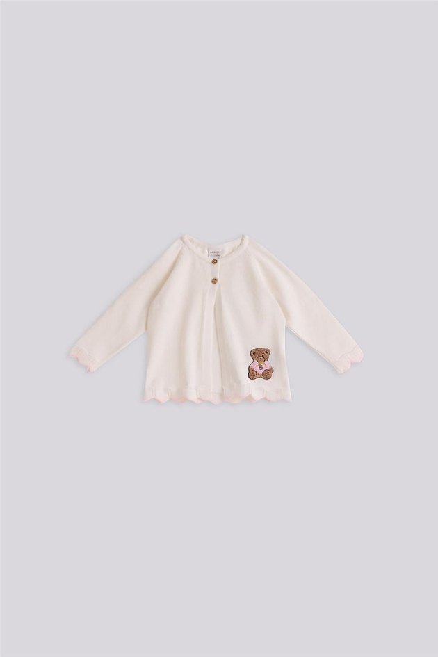 Layette Kız Bebek Beyaz HırkaLayette Kız Bebek Beyaz Hırka